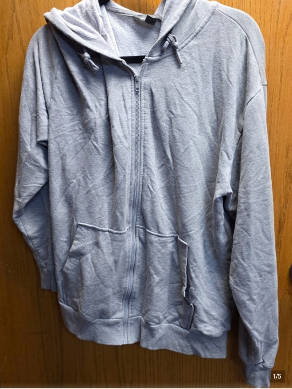 Eddie Bauer Light Gray Men's Zip-Up Hoodie Sweater